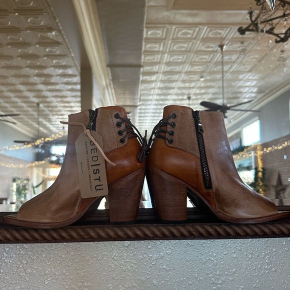 BED|STU Brown Leather Heeled Boots - Picture 2 of 3